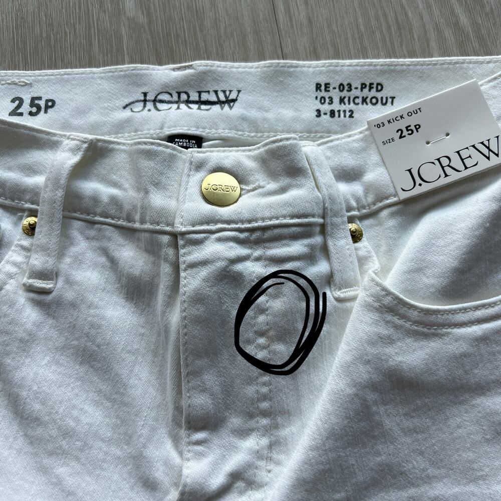 J Crew Kick Out Jeans Womens Petite 25 White Cropped - Picture 14 of 15